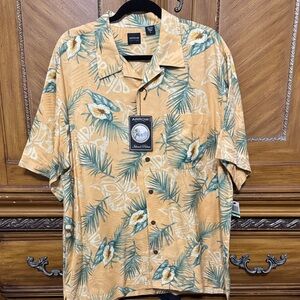 Arrow Men's Floral Print Shirt - Orange and Green